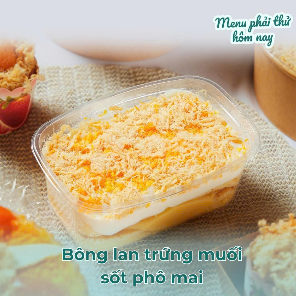 Bánh bông Lan trứng muối sốt phomai