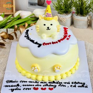 Bánh kem tạo hình mèo vàng