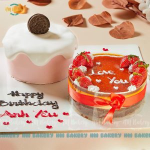 Set bánh kem mix với flangato