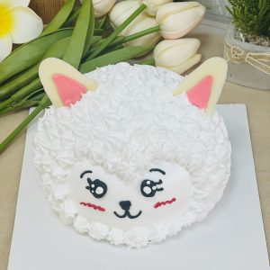 Bánh kem tạo hình cừu trắng dễ thương