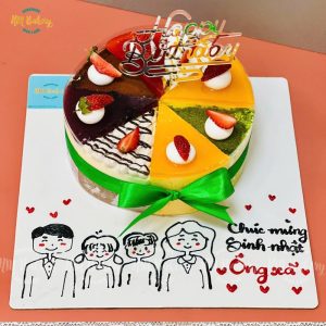 mousse mix vị hình vẽ 16cm