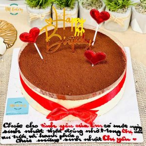 Tiramisu trang trí tim chữ h2 16cm
