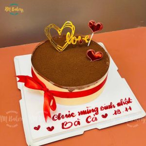 Tiramisu trang trí tim chữ love 16cm