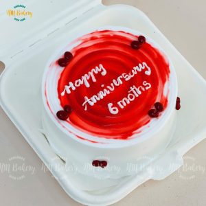 Bánh bento happy anniversary đỏ