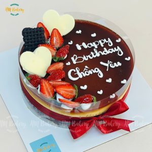 Bánh Flan dâu sao socola 20cm