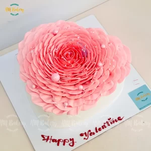 Bánh kem hoa hồng hình tim 16cm