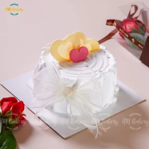 Bánh kem nơ voan trắng