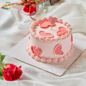 Bánh kem tim hồng