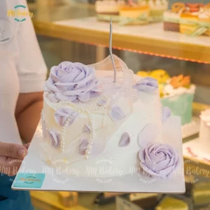 Bánh kem trang trí hoa h2 16cm