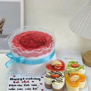 Bánh kem 16cm +4 ly tim