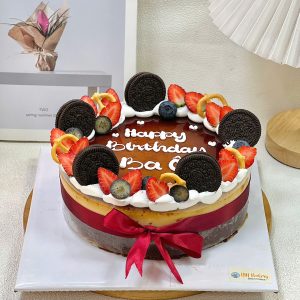 Bánh Flan gato trái cây bánh