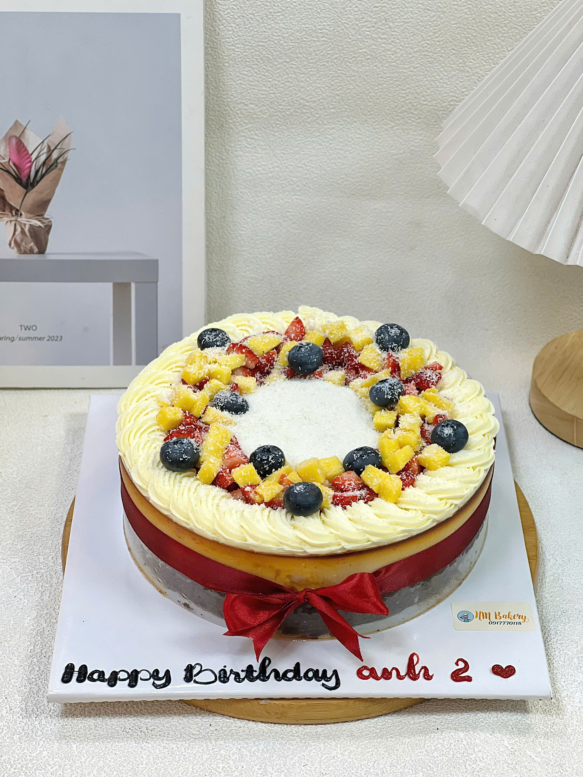 Bánh Flan gato trái cây hình thiết kế theo yêu cầu mẫu1