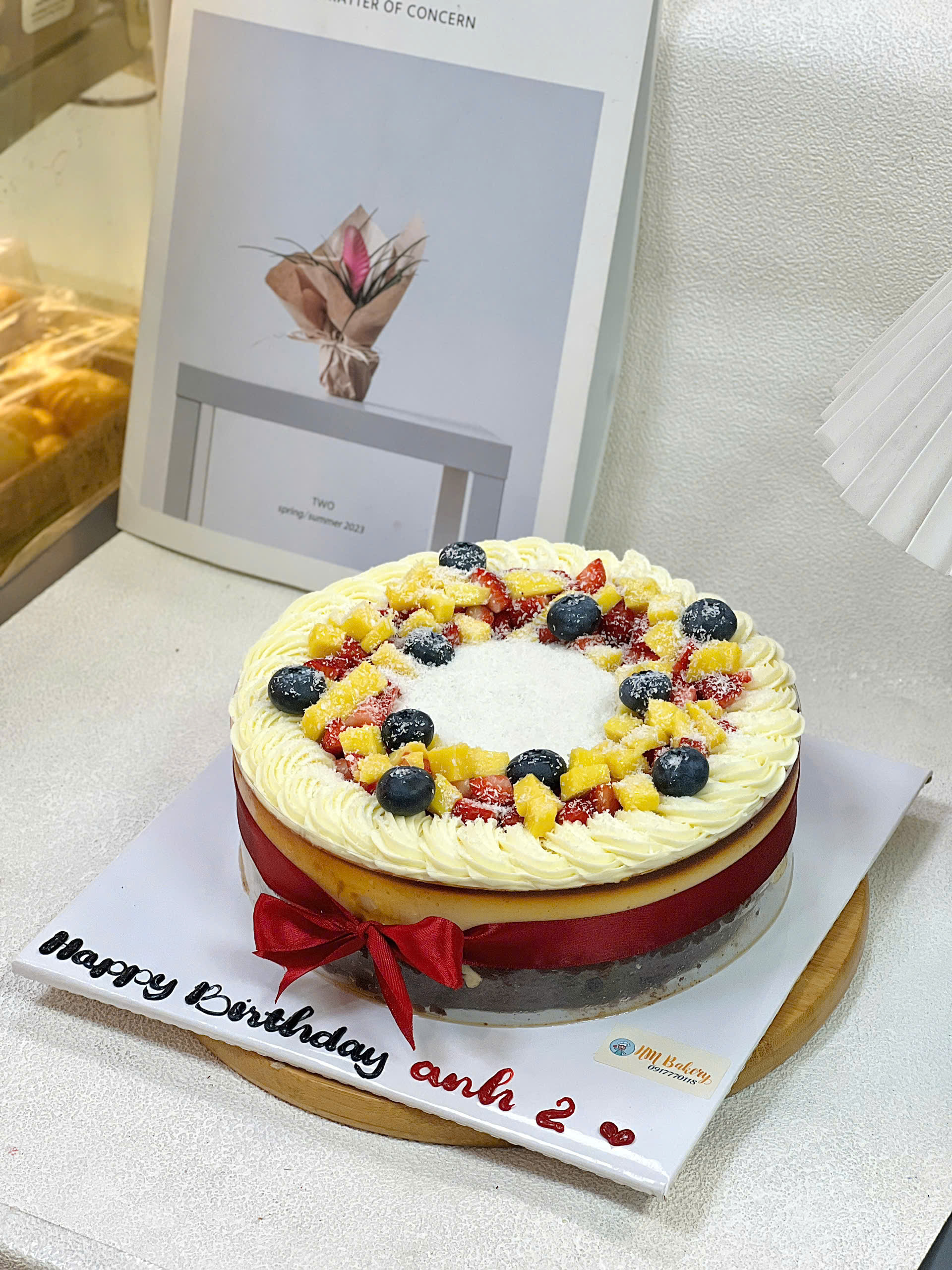 Bánh Flan gato trái cây hình thiết kế theo yêu cầu mẫu1 - Ảnh 3
