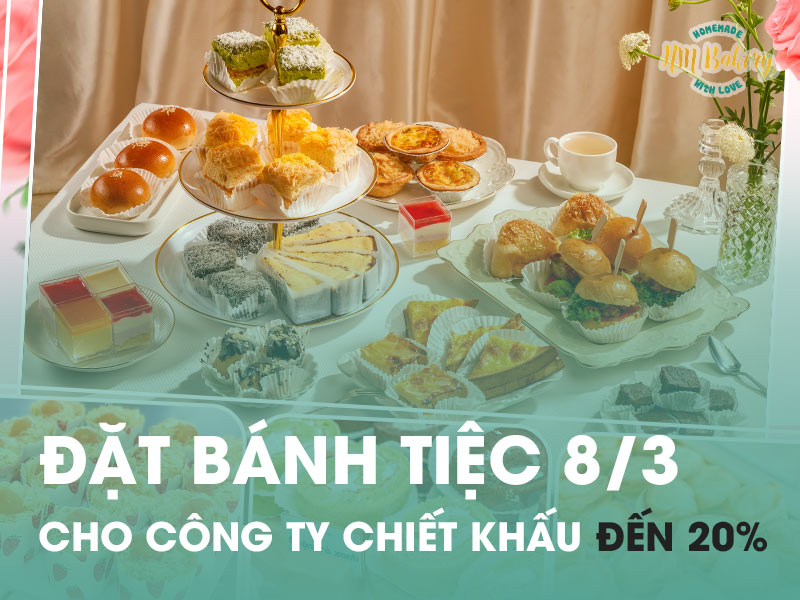 Đặt bánh tiệc 8 tháng 3 cho công ty theo yêu cầu, giá rẻ TPHCM