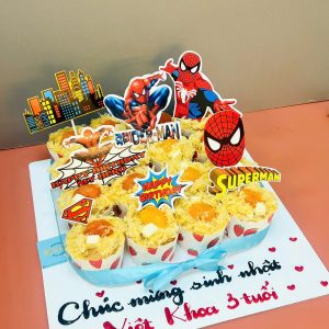 Cupcake trứng muối người nhện set 12