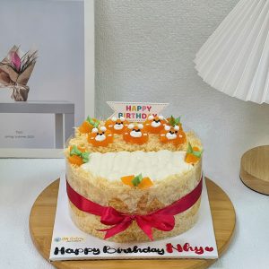 Bông lan trứng muối trang trí gấu dễ thương