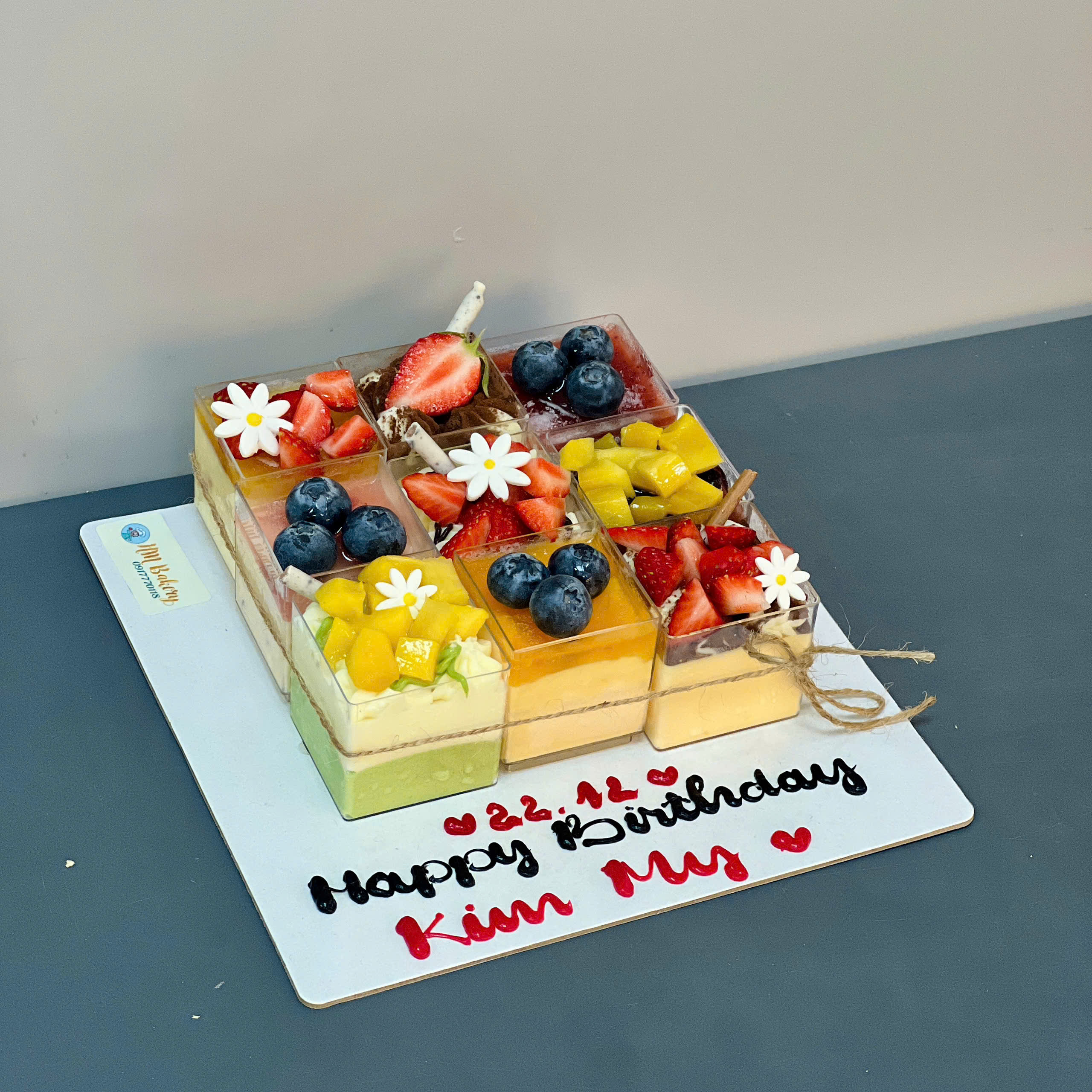 Set 9 cup mousse vuông full trái cây