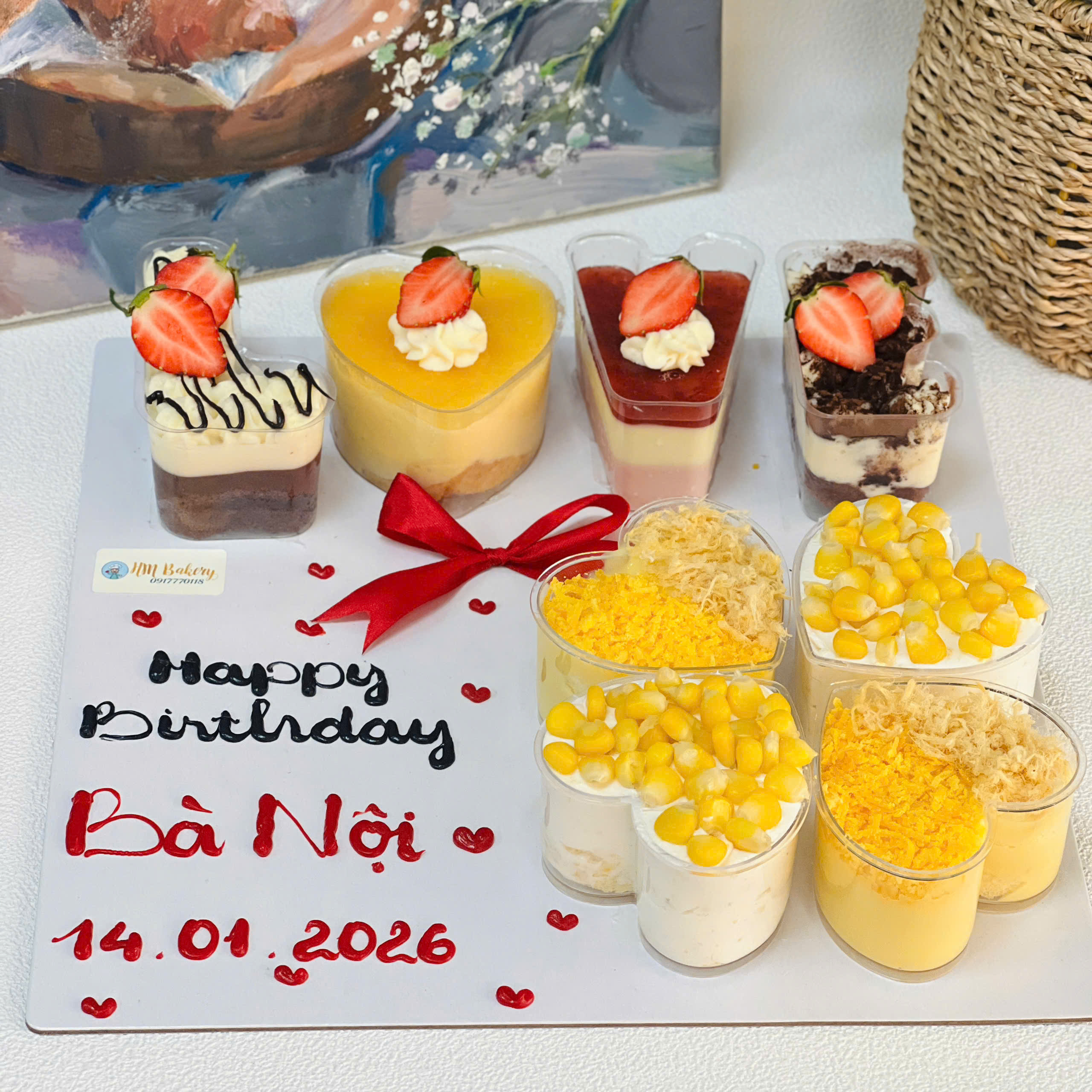 Bánh Mix & Match MM 08: mix matcha set lovw mousse + 4 cup tim