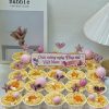 Set 25 cupcake trứng muối tone hồng